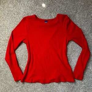Red Long Sleeve Top
